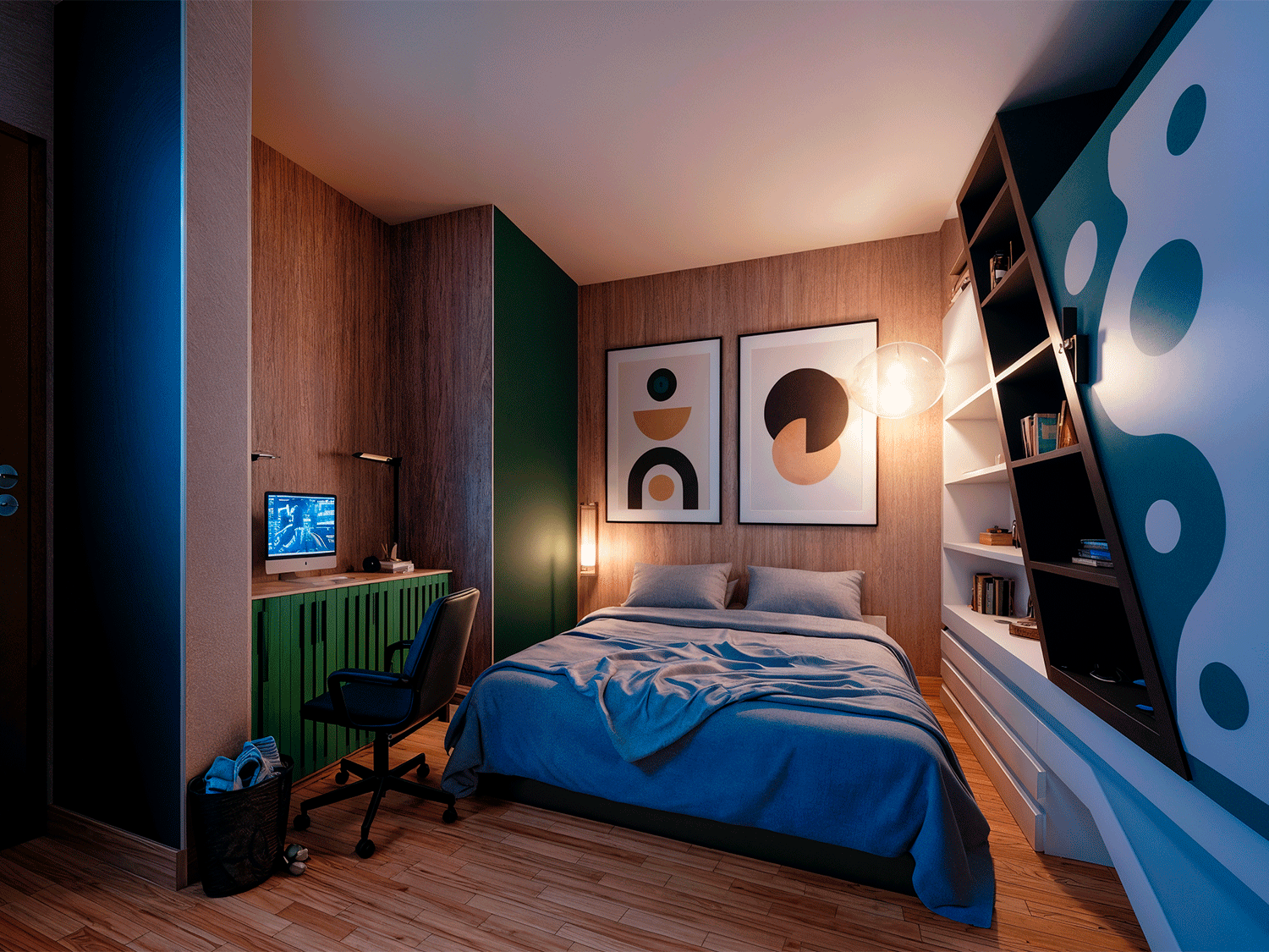 Sala-comedor de departamento de 2 dormitorios