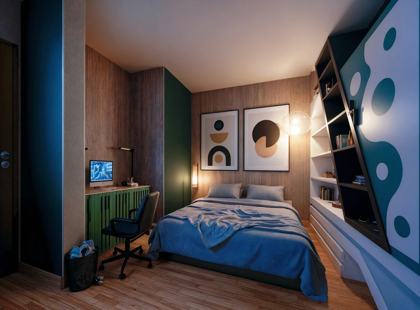 Dormitorio secundario iluminado y versátil en Origen Residencial